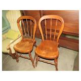 (2X) PLANK BOTTOM SPINDLE BACK CHAIRS