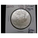 2010 1 OZ .999 SILVER EAGLE GEM BU