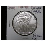 2018 1 OZ .999 SILVER EAGLE GEM BU