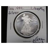 1 OZ .999 SILVER LIBERTY GEM PROOF