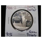 1986 S LIBERTY DOLLAR 90% GEM PROOF