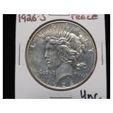 1926 S PEACE SILVER DOLLAR 90% UNC