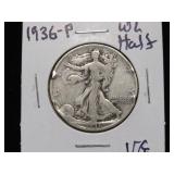 1936 P WALKING LIBERTY HALF DOLLAR 90% VG