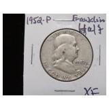 1952 P FRANKLIN HALF DOLLAR 90% XF