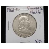 1962 D FRANKLIN HALF DOLLAR 90% XF