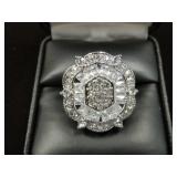 LADIES .925 WHITE SAPPHIRE RING SIZE 7.5