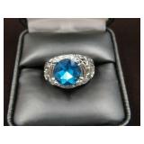 LADIES .925 BLUE SAPPHIRE RING SIZE 7
