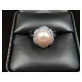 LADIES .925 PEARL RING SIZE 6
