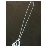 10LADIES .925 20" DOUBLE HEART NECKLACE