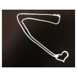 LADIES .925 20" CIRCLE/HEART NECKLACE