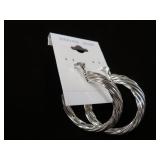 LADIES .925 TWISTED HOOP EARRINGS