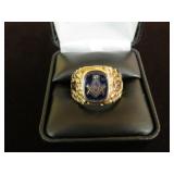 MENS 10KT YELLOW GOLD NUGGET MASONIC RING