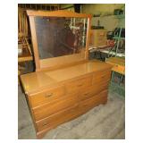 SOLID MAPLE 7 DRAWER DRESSER WITH MIRROR