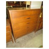 5 DRAWER MID-CENTURY STYLE SOLID WOOD CHEST