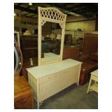 PAINTED 7 DRAWER DRESSER WITH MIRROR