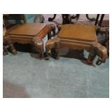 (2X) ELEPHANT CARVED TABLE STANDS