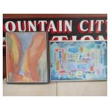 (2) MID CENTURY MODERN OIL PAINTINGS