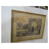 FRAMED ANTIQUE HOME OF WASHINGTON PRINT