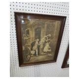 ANTIQUE FRAMED COURTSHIP PICTURE