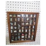 FRAMED SHADOW BOX COLLECTION OF THIMBLES