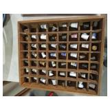 WOOD SHADOW BOX COLLECTION OF THIMBLES