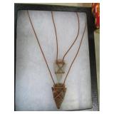 (2) INDIAN ARROW HEAD NECKLACES IN CASE