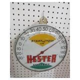 12" ROUND GLASS HESTER BATTERIES ADV. THERMOMETER