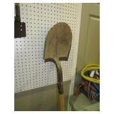 PAIR OF WOOD HANDLE METAL BLADE SHOVELS