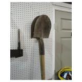 (2) WOOD HANDLE METAL BLADE SHOVELS