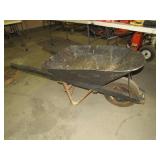 BLACK METAL WOOD HANDLE WHEEL BARREL