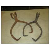 PAIR OF METAL ICE TONGS