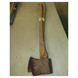 PAIR OF WOOD HANDLE AXES