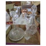 BOX OF CRYSTAL DECANTERS