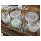 BOX OF SERVING DISHES AND BOWLS