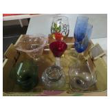 BOX OF STEMWARE AND BOWLS
