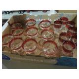 BOX OF KINGS CROWN GOBLETS AND SHERBET GLASSES