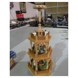 MULTI TIER WOOD CAROUSEL WITH ALL THE PIECES