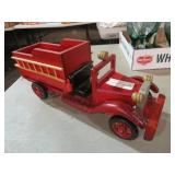 WOOD CARVED FIRE ENGINE TRUCK