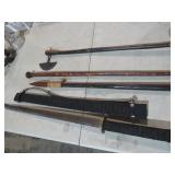 SAMURAI SWORD, SPEAR, HATCHET, CANE