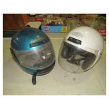 (2) MOTORCYCLE HELMETS W/ FACE SHIELDS