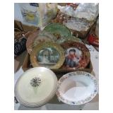 DECORATIVE PLATES & (2) SERVING BOWLS