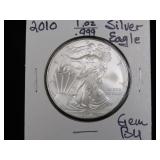 2010 1 OZ .999 SILVER EAGLE GEM BU