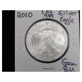 2010 1 OZ .999 SILVER EAGLE GEM BU