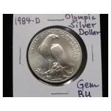 1984 D OLYMPIC SILVER DOLLAR 90% GEM BU