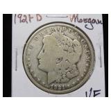 1921 D MORGAN SILVER DOLLAR 90% VF