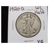 1920 D WALKING LIBERTY HALF DOLLAR 90% VG