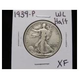 1939 P WALKING LIBERTY HALF DOLLAR 90% XF