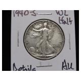 1940 S WALKING LIBERTY HALF $ (DETAILS) 90% AU