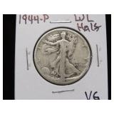 1944 P WALKING LIBERTY HALF DOLLAR 90% VG