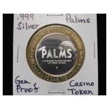 .999 SILVER PALMS CASINO TOKEN GEM PROOF